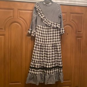 Beautiful Fall Buffalo check custom maxi dress Sz L